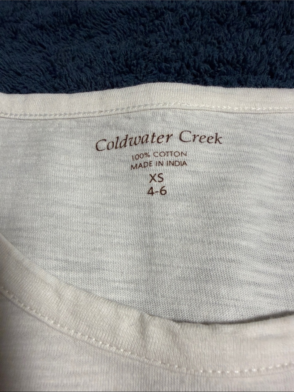 Coldwater Creek White Short-Sleeve Tee with Embroidered Yoke - Picture 2 of 6